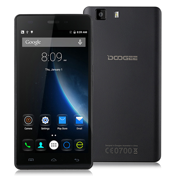 DOOGEE X5 5.0inch IPS HD Android 5.1 Smartphone MT6580 Quad Core 1.2GHz 1GB RAM 8GB ROM 3G GPS - Black