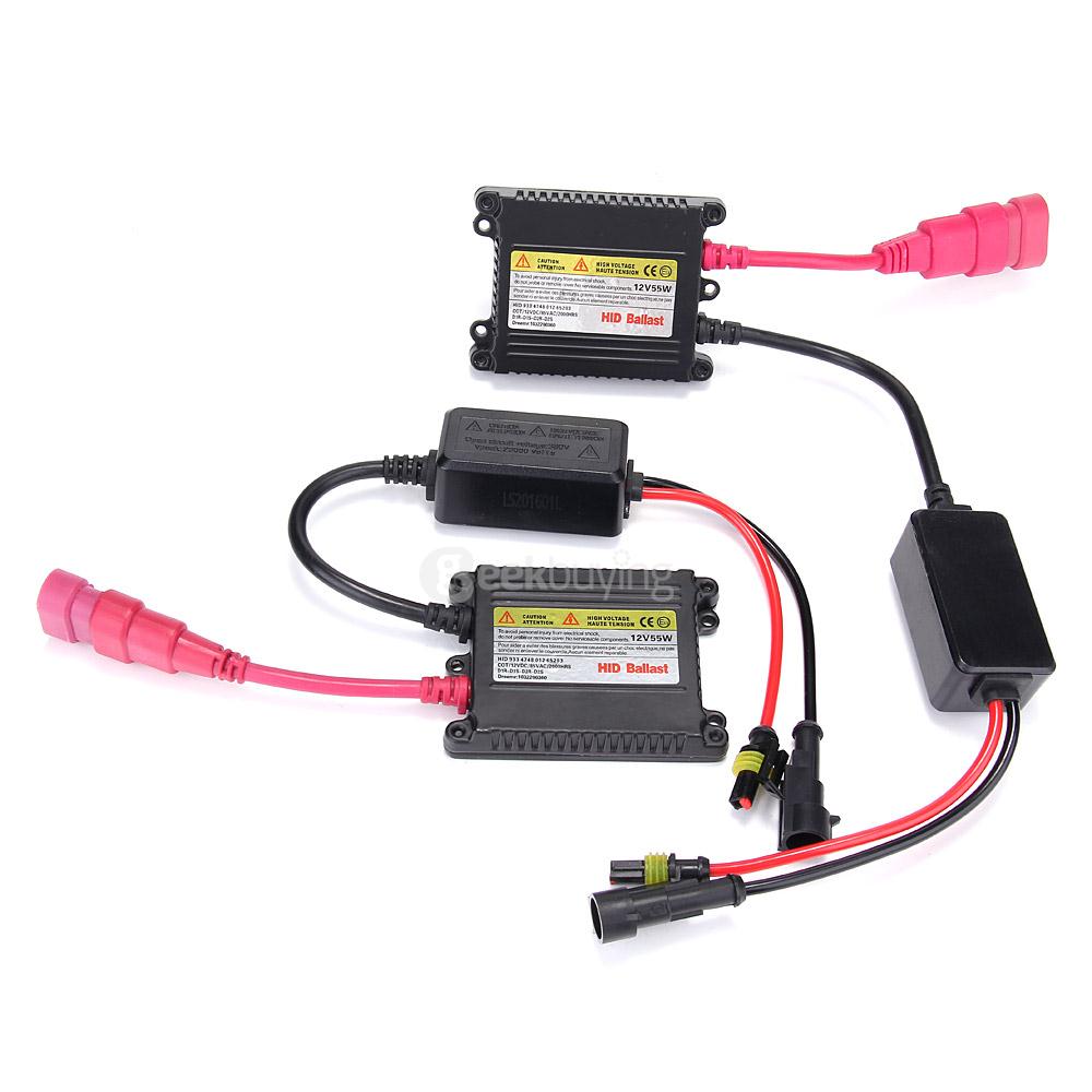 Makibes 6000K 9006 55W 12V Xenon HID Kit Car Headlight Xenon Bulb Slim Ballast - Black + Silver