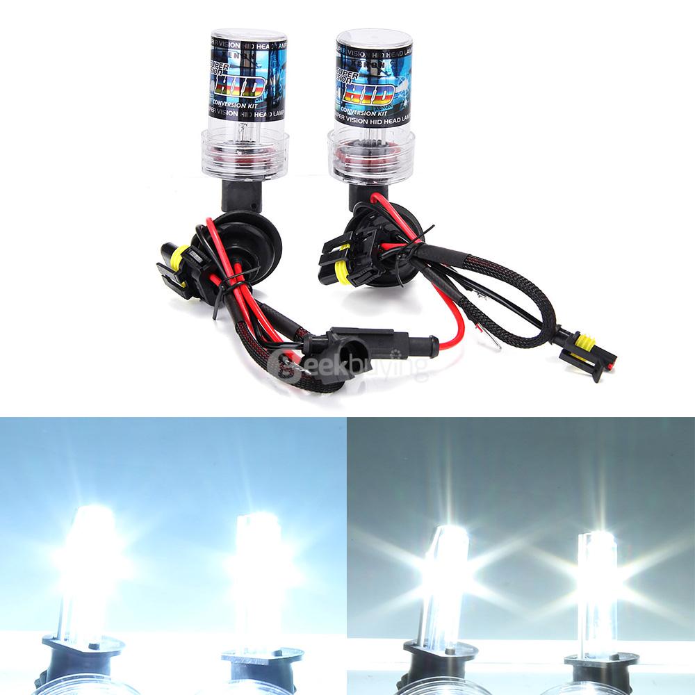 Makibes 4300K H8/H9/H11 55W 12V Xenon HID Kit Car Headlight Xenon Bulb Slim Ballast - Black + Silver
