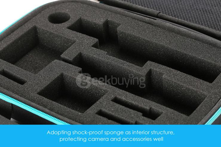 Original Xiaoyi Yi Action Camera Storage Bag Portable Shockproof Waterproof - Black + Green