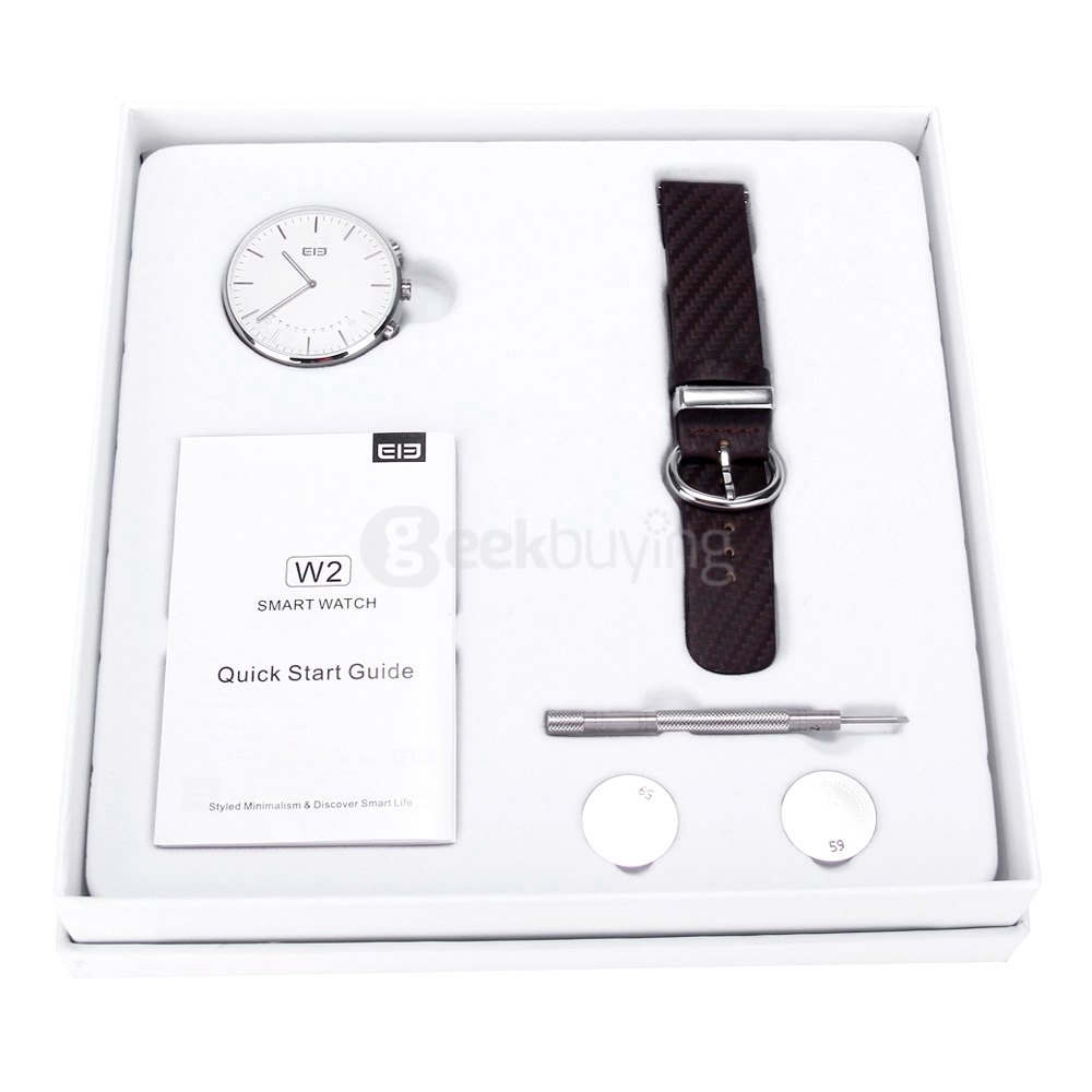 Elephone W2 Smart Watch Rhonda 762 Movement Sapphire Crystal Glass Bluetooth 4.0 IP53 Smartwatch Fitness Tracker - Silver