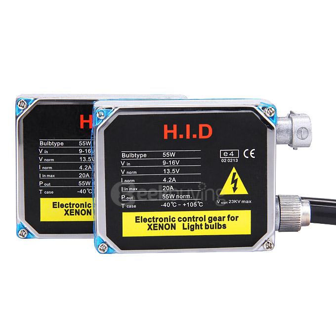 Makibes 6000K H13-3 55W 12V Xenon HID Kit Car Headlight Xenon Bulb Slim Ballast - Black + Silver