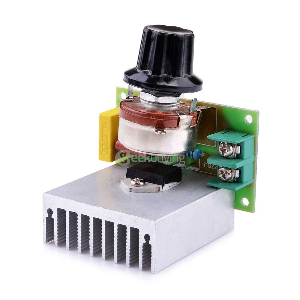 Navo 3800W SCR Electronical Voltage Regulator Dimmer Speed Controller Thermostat - Silver+Green