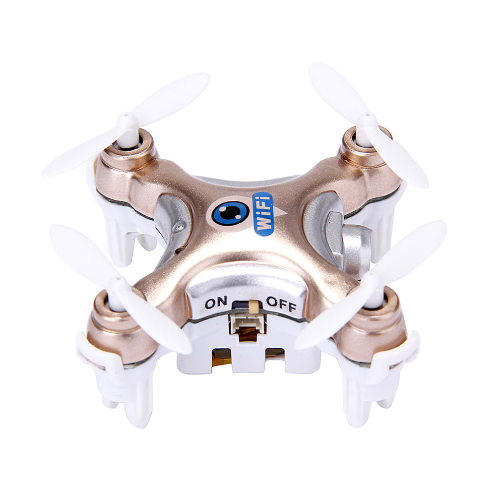 Cheerson CX-10W CX10W Mini Wifi FPV 0.3MP Camera LED 3D Flip 2.4G 4CH 6 Axis RC Quadcopter BNF Without Transmitter - Gold