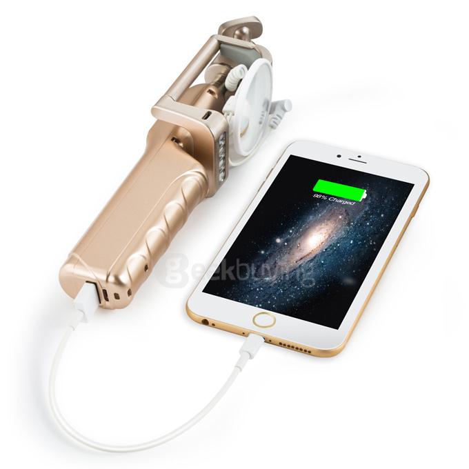 Mlais Travel Wire Control Selfie Stick Self Timer Monopod 3200mAh Power Bank