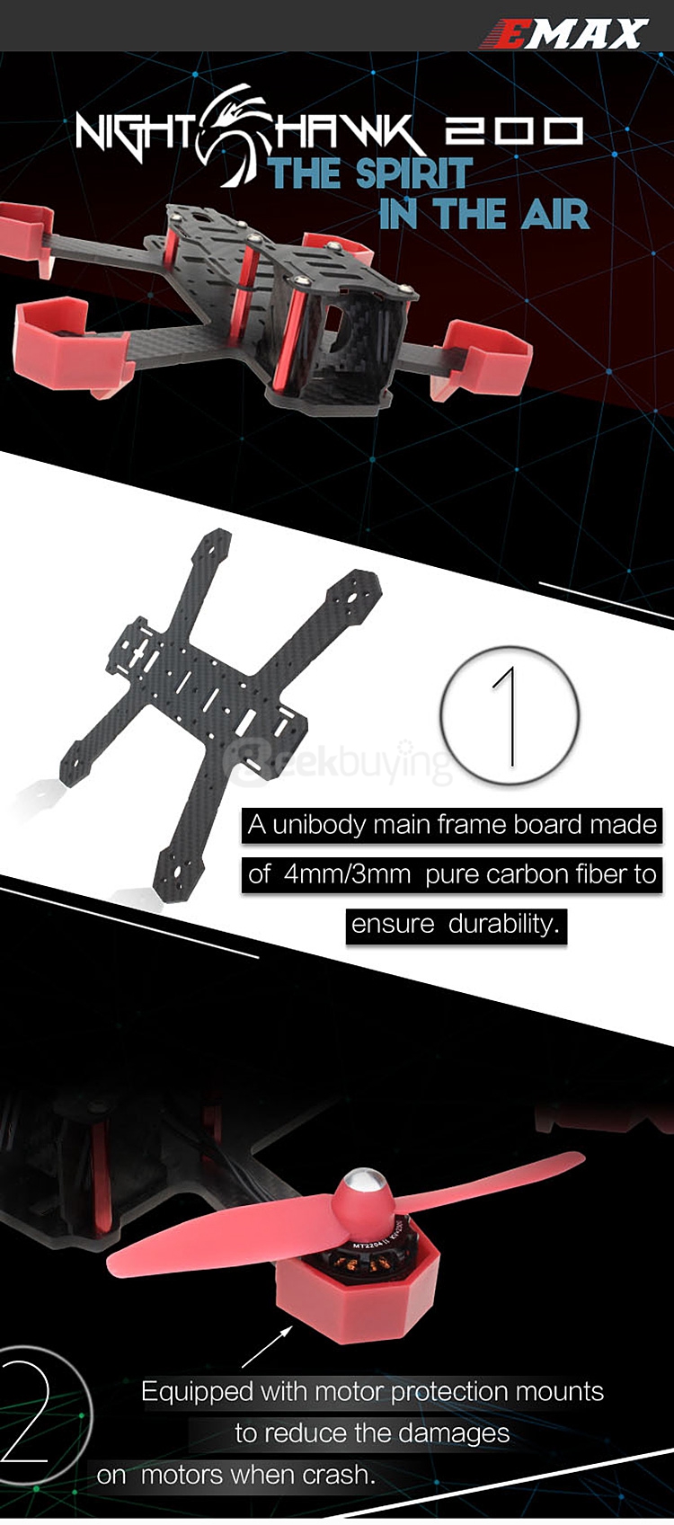 EMAX Nighthawk 200 Frame Kit 210mm