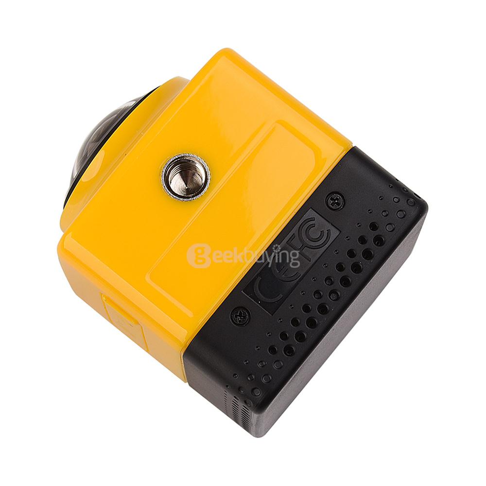 Cube 360 WiFi 360 Degree Wide Angle Action Camera Sports Cam Recorder with Standard 1/4 Screw Interface - Yellow + Black