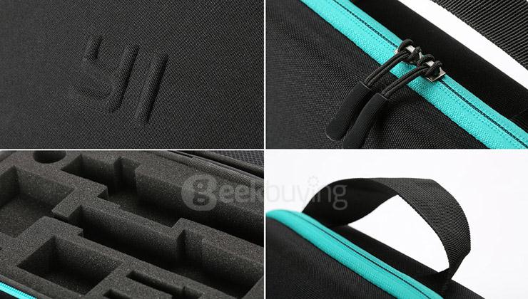 Original Xiaoyi Yi Action Camera Storage Bag Portable Shockproof Waterproof - Black + Green