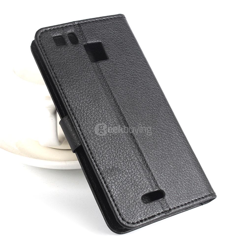 Litchi Texture Protective Hard Cover Flip Stand Leather Case for Cubot S600 Smartphone - Black