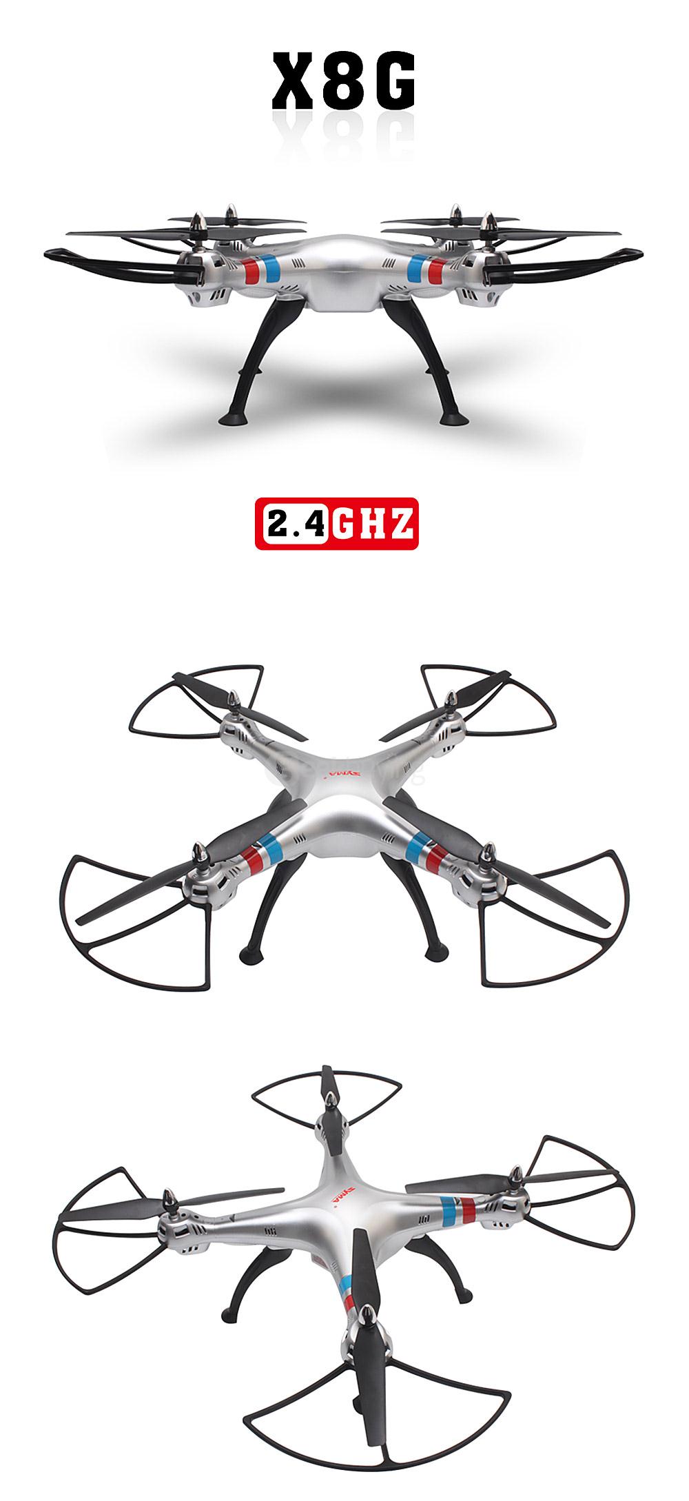 Syma X8G/X8W Headless Mode 3D Flip 2.4G 4CH 6 Axis Gryo RC Quadcopter with Camera Stand Without Transmitter - BNF