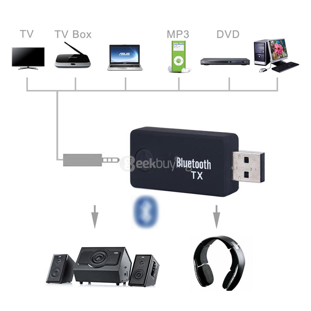 TX9 TV PC USB Bluetooth Audio Transmitter Converter - Black
