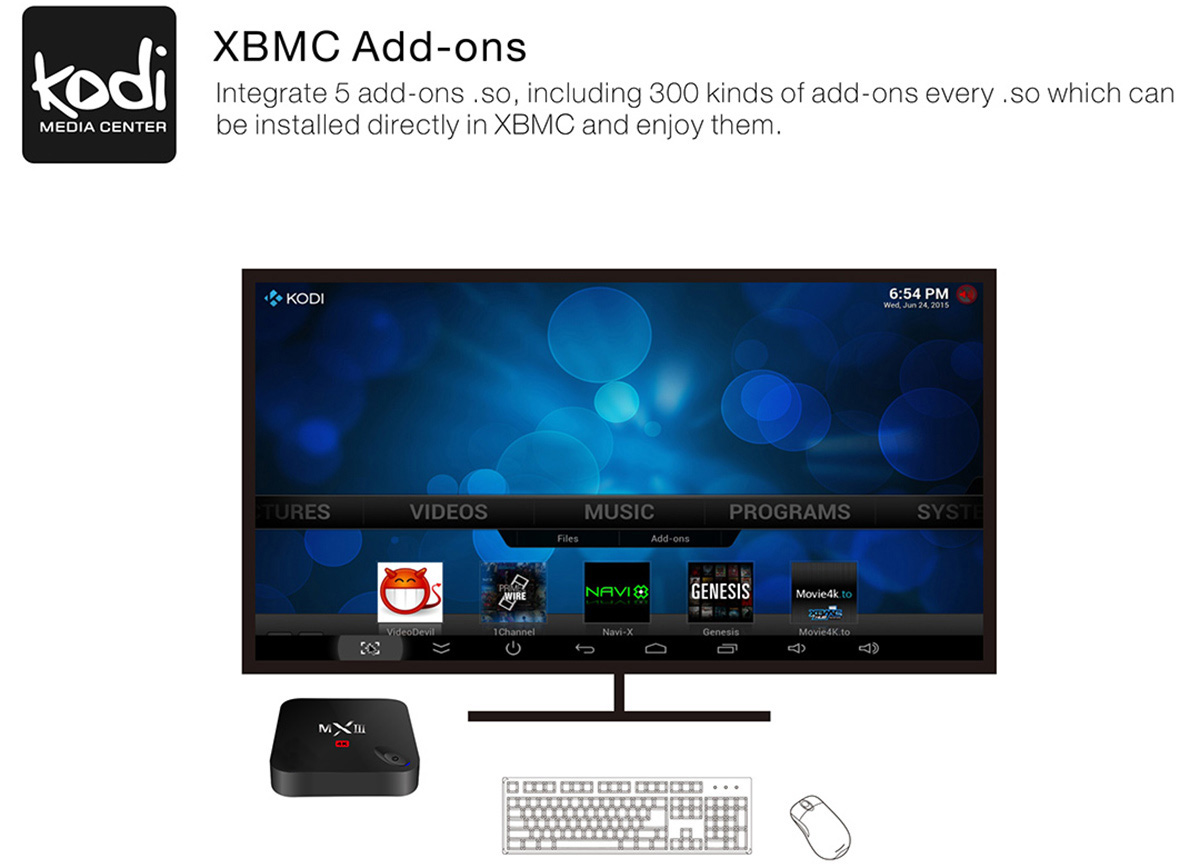 MXIII-G 4K UHD TV BOX Android 4.4 Amlogic S812 Quad Core 2G/8G 2.4/5G Dual Band WIFI Blutooth 4.0 HDMI H.265