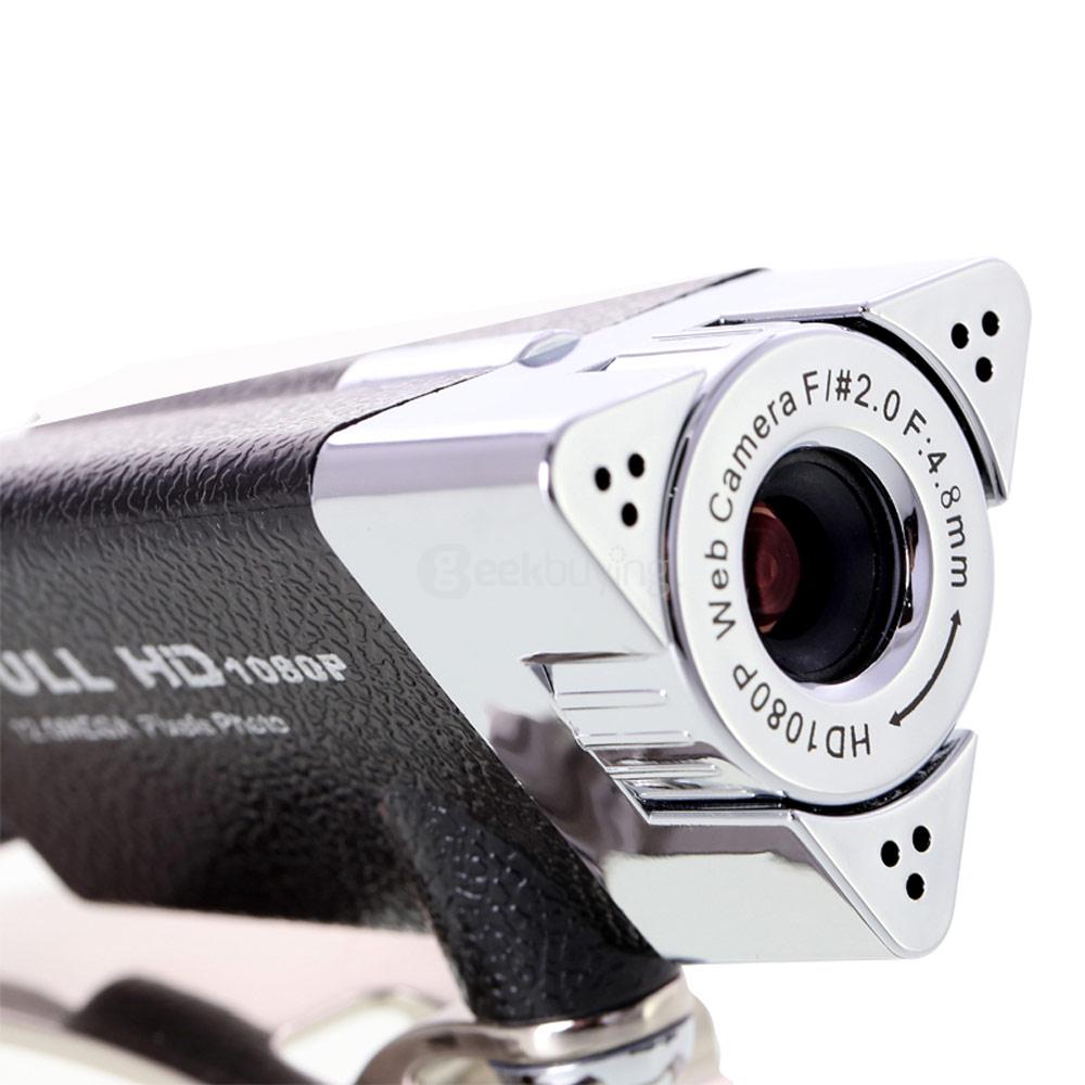 Aoni Sword 1080P Full HD Webcam FHD PC Webcam with Mic - Black + Silver