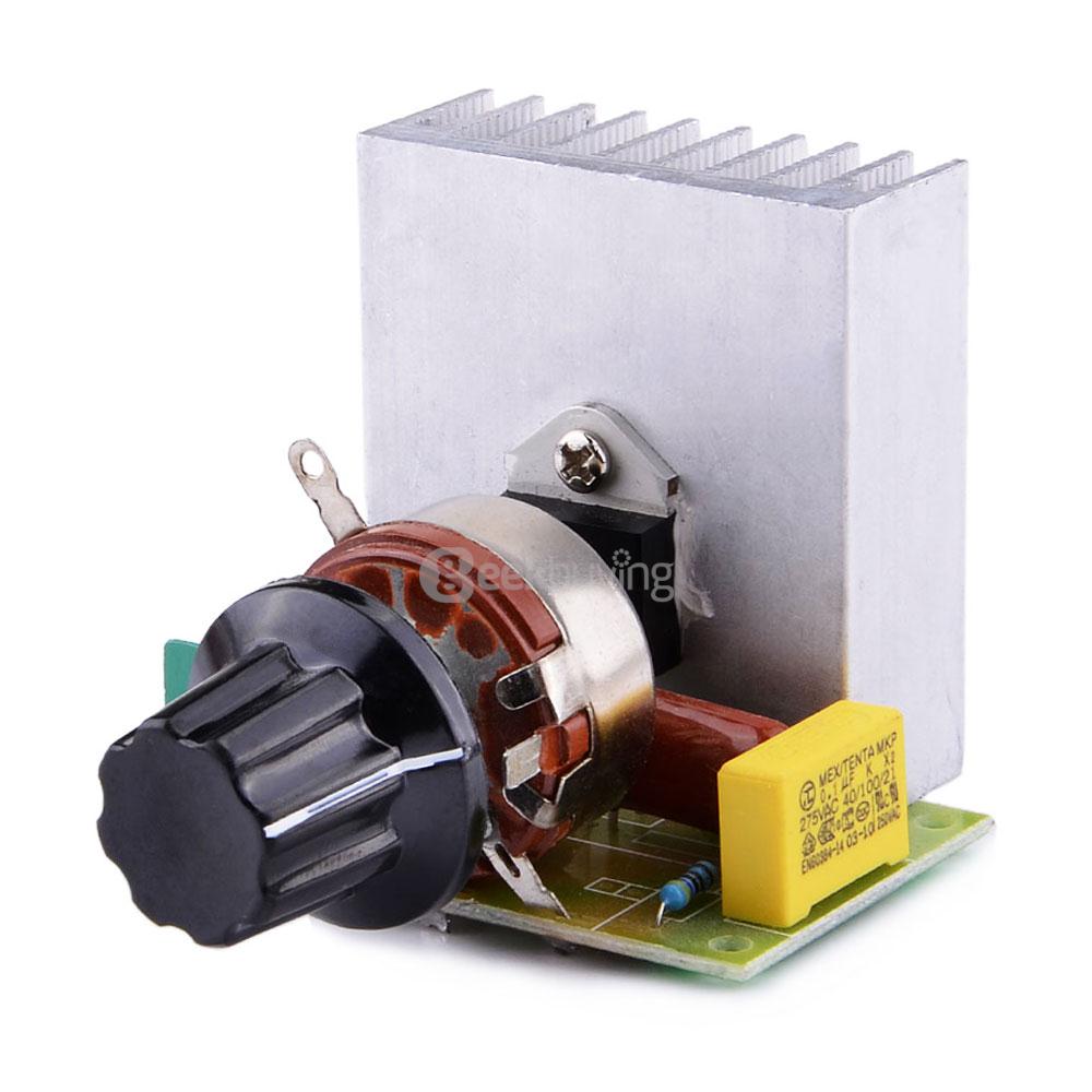 Navo 3800W SCR Electronical Voltage Regulator Dimmer Speed Controller Thermostat - Silver+Green