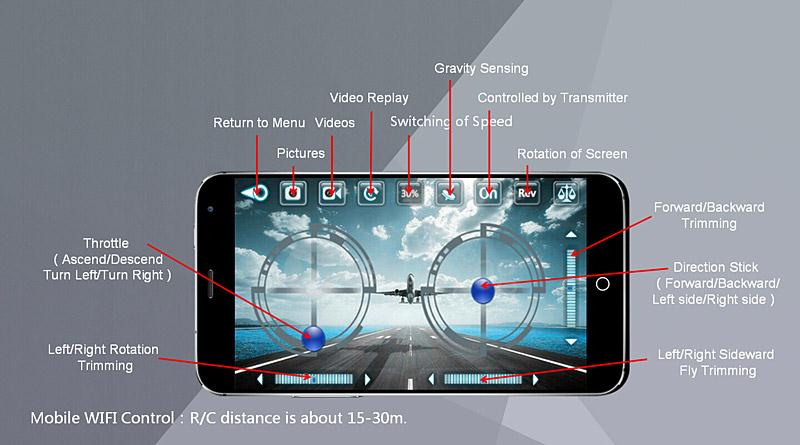 Cheerson CX-10W CX10W Mini Wifi FPV 0.3MP Camera LED 3D Flip 2.4G 4CH 6 Axis RC Quadcopter BNF - Light Gra