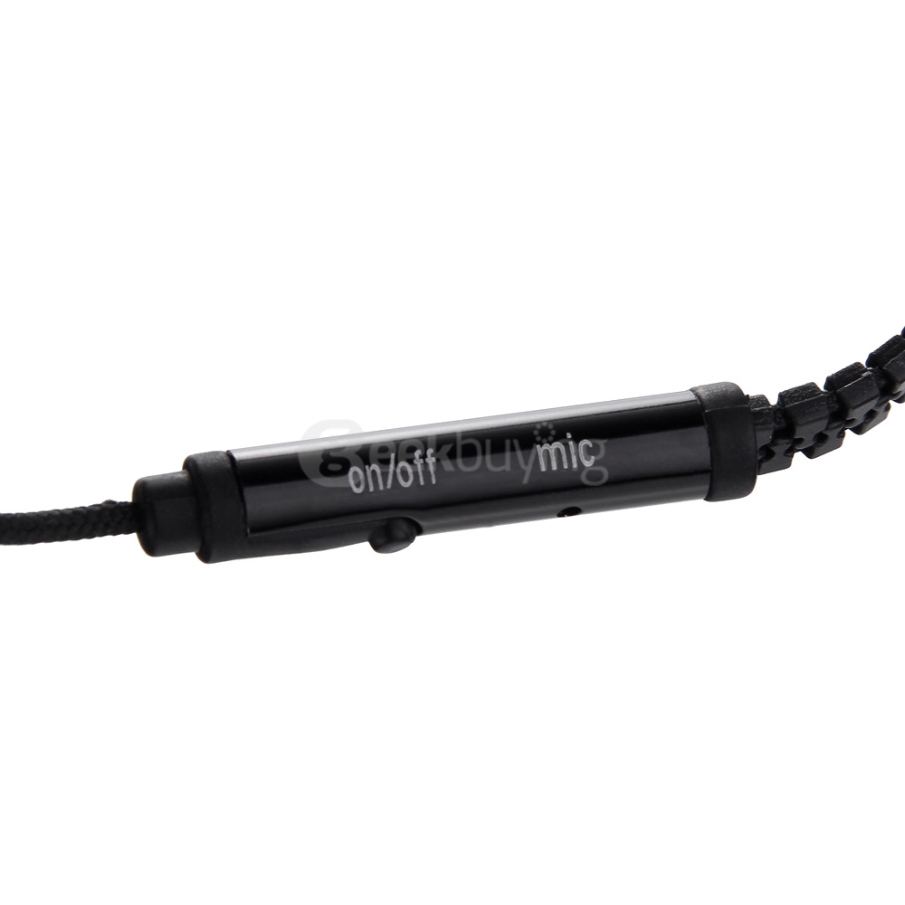 Zip Style In-ear 3.5mm Earphone with MIC for iPhone iPad Samsuing Xiaomi - Black