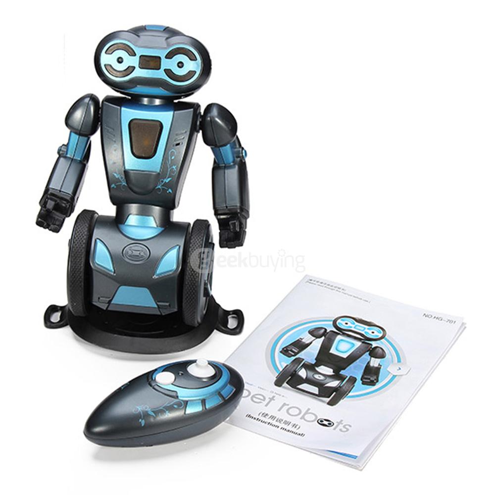 HG HG-702 2.4G Auto Balance RC Stunt Robot Toy Creative Gift - Black+Blue