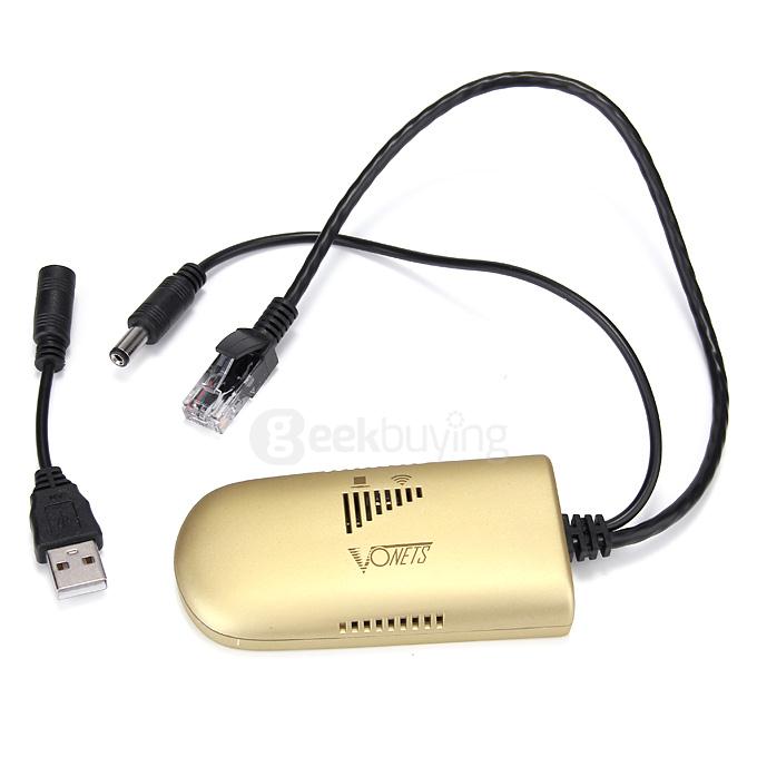Vonets VAP11G-500 300Mbps Wireless Repeater for PC Camera TV WiFi Adapter 500 Meters Distance - Gold