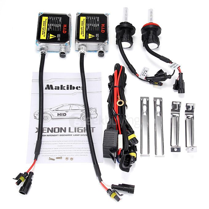 Makibes 5000K H13-3 55W 12V Xenon HID Kit Car Headlight Xenon Bulb Slim Ballast - Black + Silver