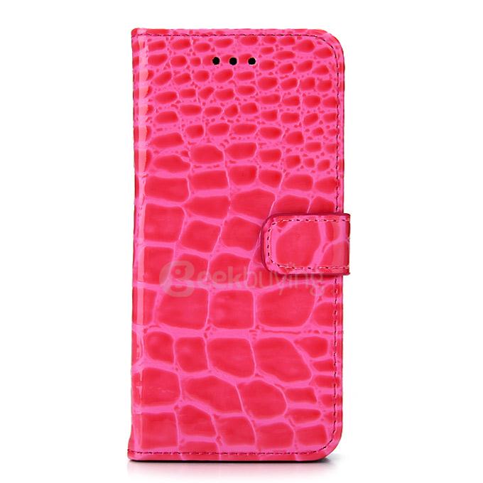 Luxury Crocodile PU Wallet Stand Leather Case For Apple iPhone 6 4.7inch - Rose