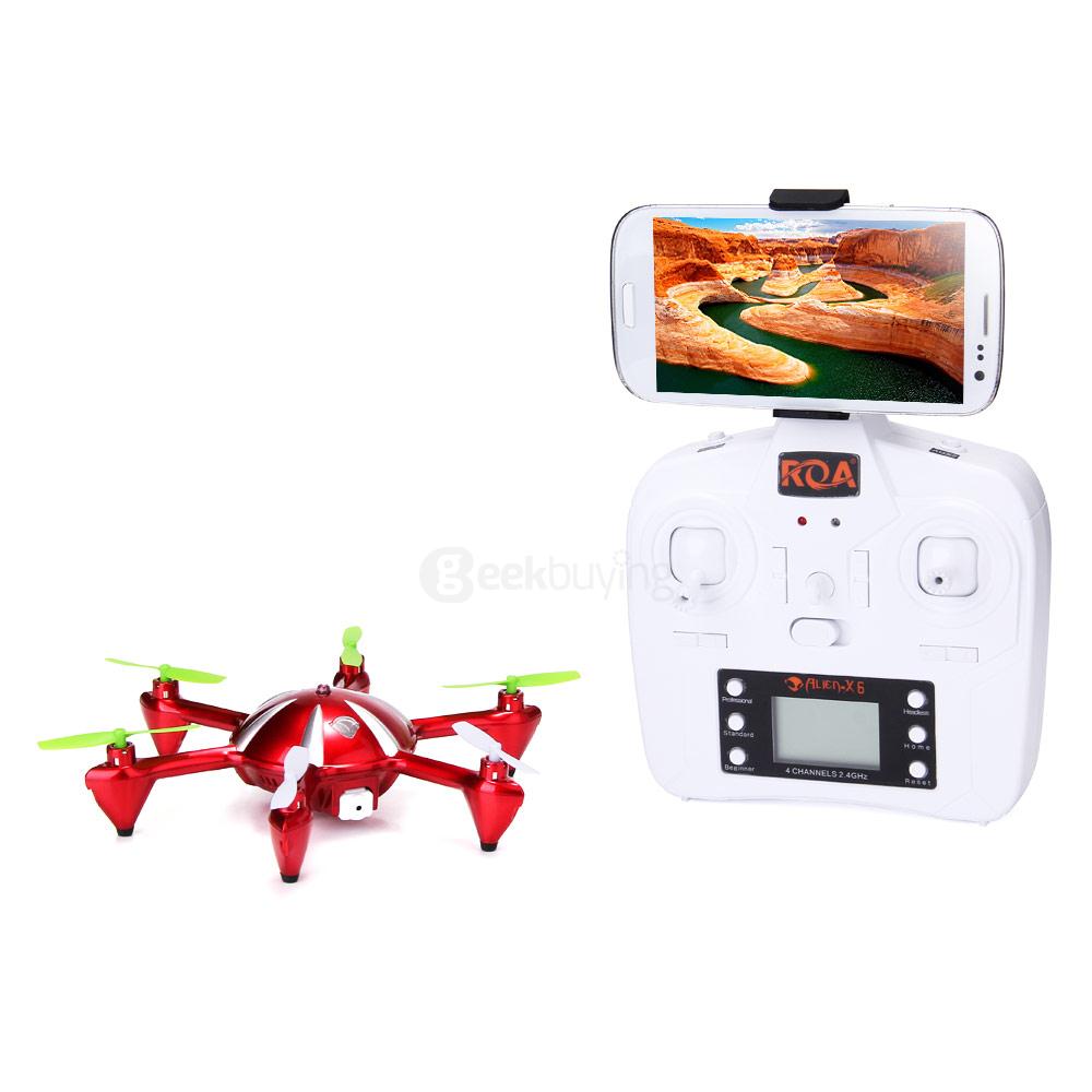 ROA Alien-X6 Pro Wifi FPV 2MP Camera 2.4G 4CH Hexacopter RTF - Red