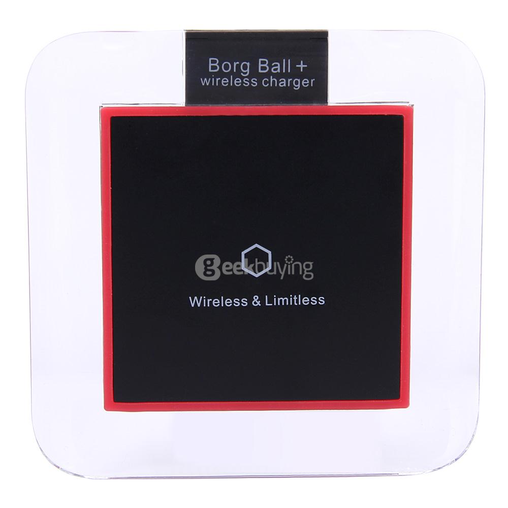 Borg Ball QI Wireless Charger Transmitter with Receiver Patch for iPhone - Black