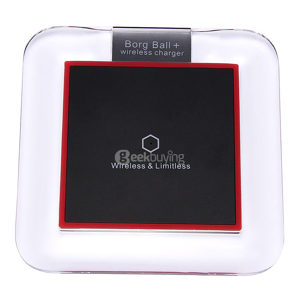 Borg Ball QI Wireless Charger Transmitter with Receiver Patch for iPhone - Black