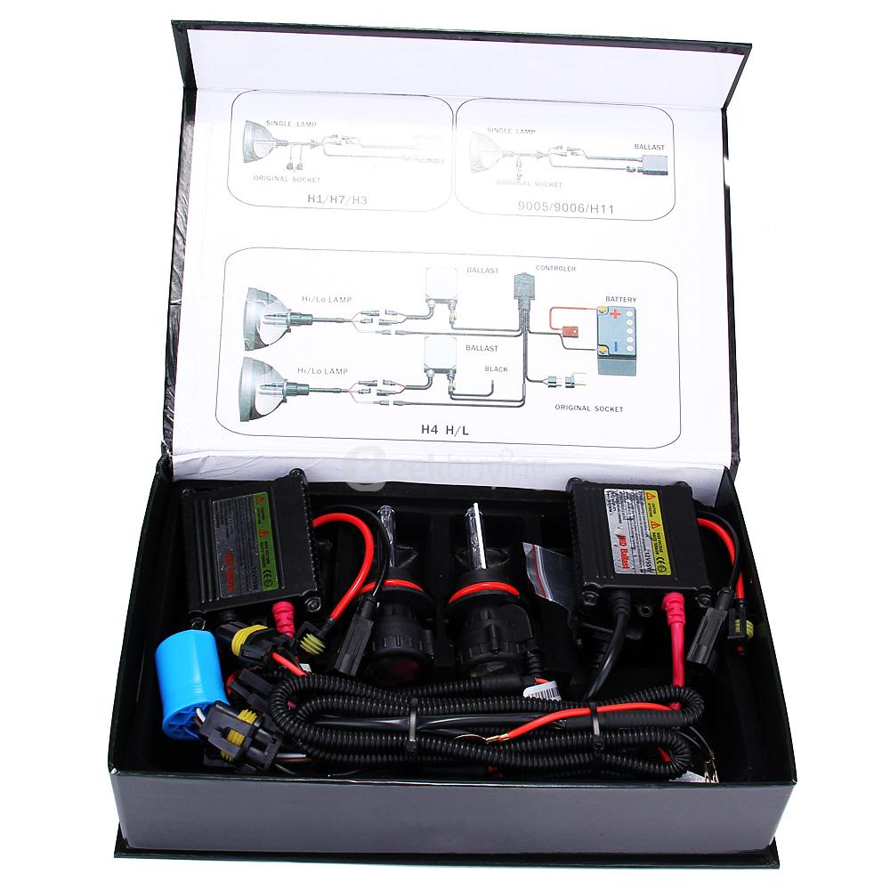 Makibes 12000K 9004/9007-3 55W 12V Xenon HID Kit Car Headlight Xenon Bulb Slim Ballast - Black + Silver