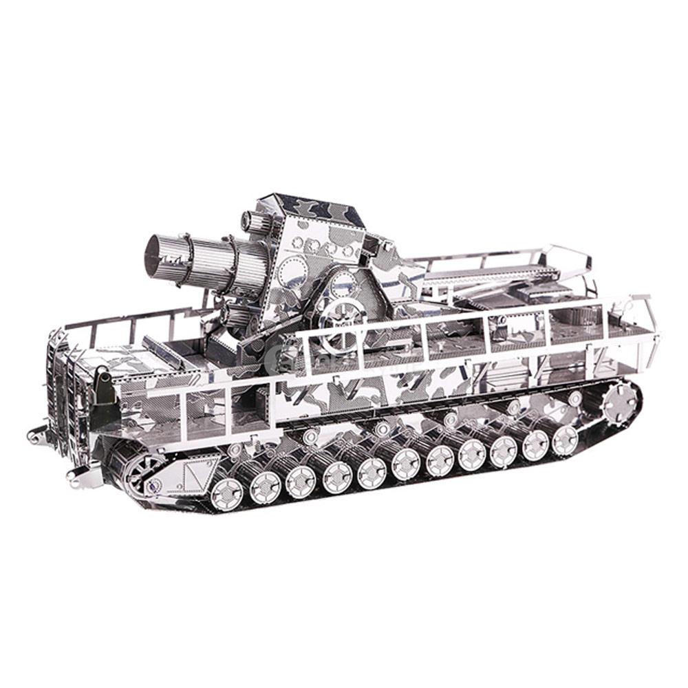 DIY German Carl Train Cannon Model 3D Puzzle Educational 3D Model - Silver