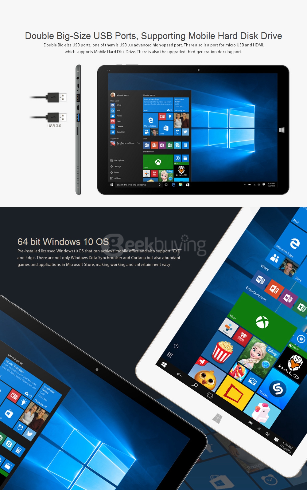 CHUWI Hi12 2 in 1 Tablet PC 12 inch Windows10 4GB/64GB Intel Cherry Trail Z8300 Quad Core 1.84GHz 2160*1440 IPS Screen 11000mAh Battery - Gold