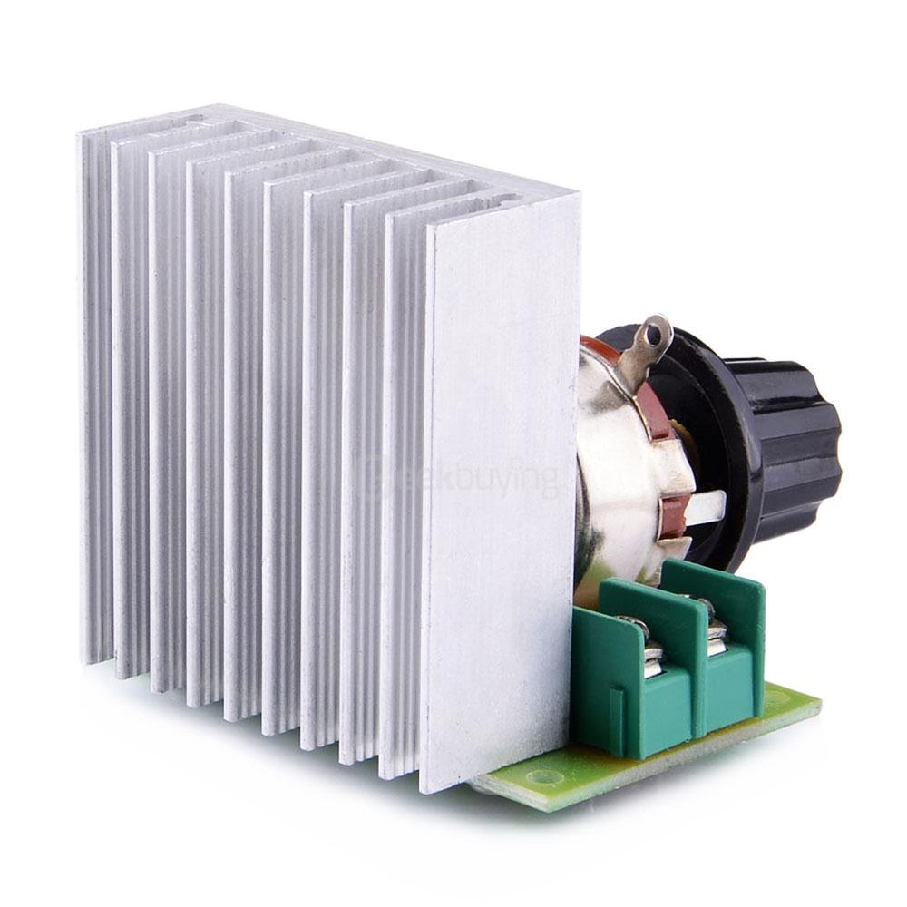 Navo 3800W SCR Electronical Voltage Regulator Dimmer Speed Controller Thermostat - Silver+Green