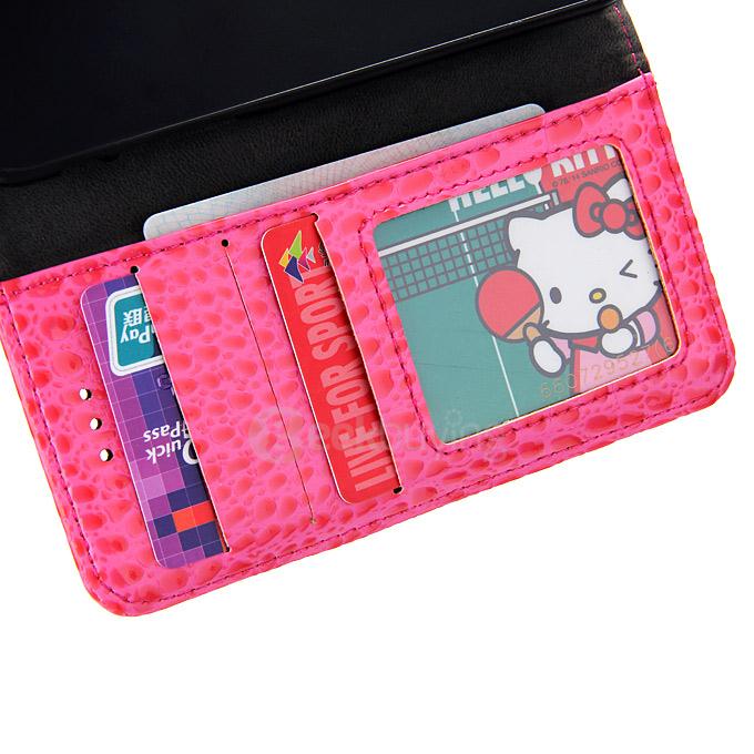 Luxury Crocodile PU Wallet Stand Leather Case For Apple iPhone 6 4.7inch - Rose