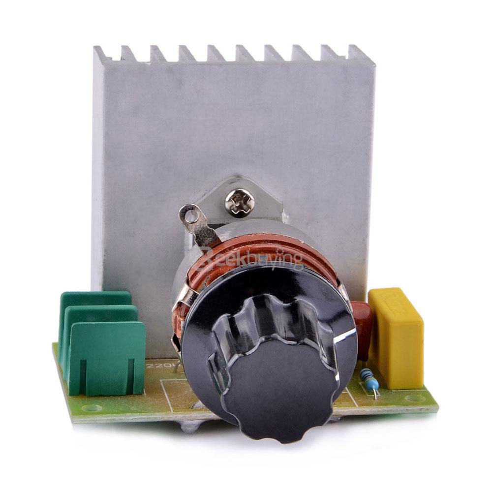 Navo 3800W SCR Electronical Voltage Regulator Dimmer Speed Controller Thermostat - Silver+Green