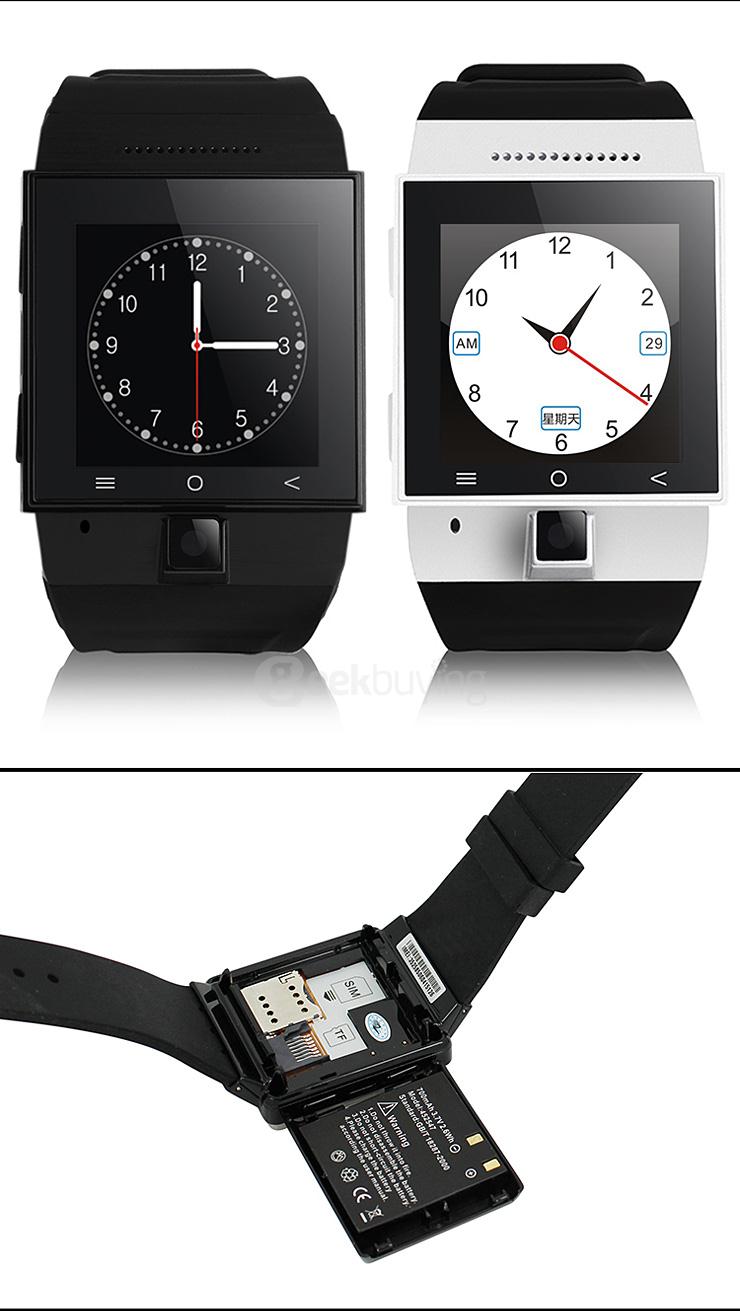 ZGPAX S55 1.54inch Android 4.4 Smartwatch Phone MTK6572 Dual Quad 1.2GHz Touch Screen Bluetooth 4.0 Camera - Black