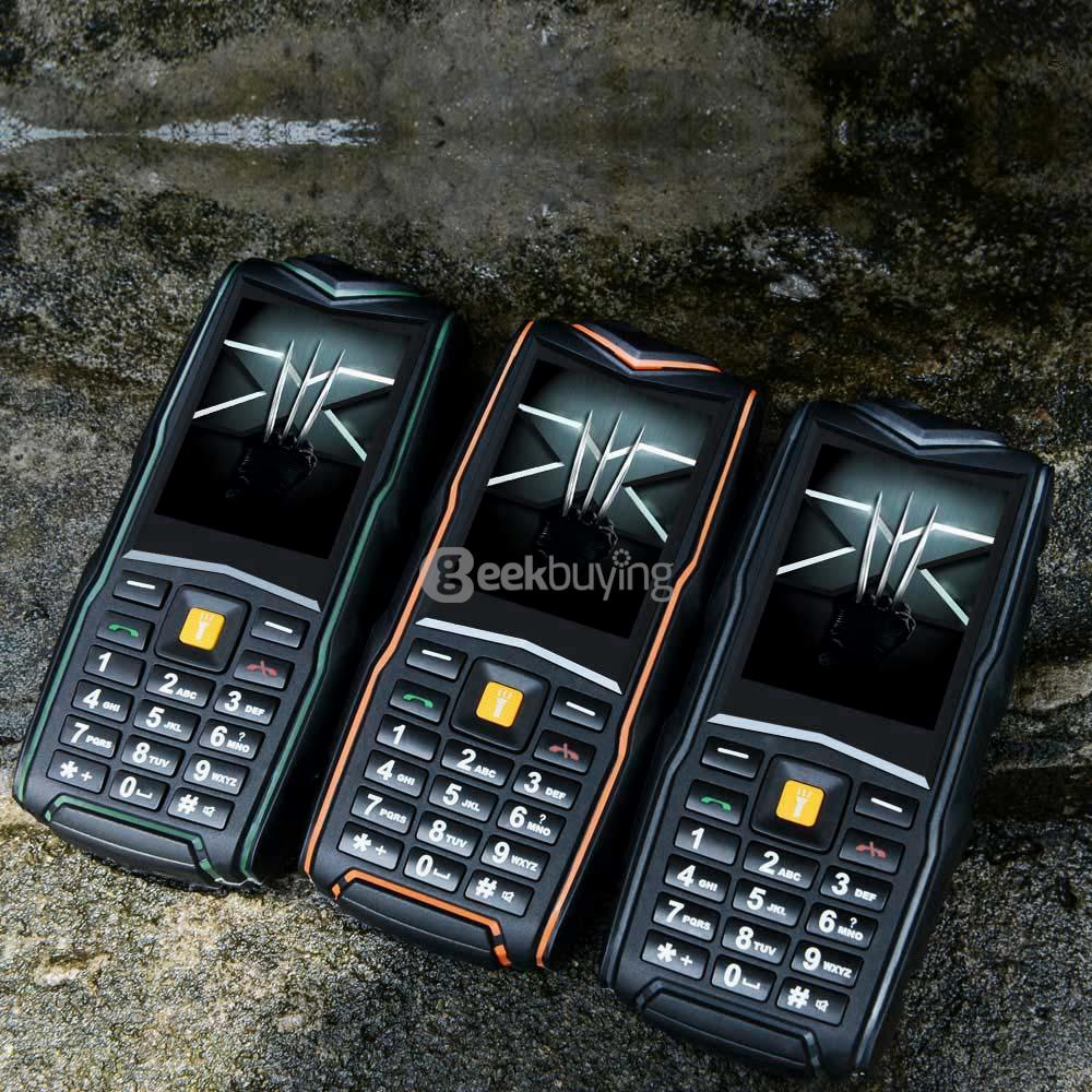 VKworld Stone V3 5200mAh Battery IP67 Waterproof Phone Dustproof Shockproof Flashlight FM Dual SIM Cards GSM Cell Phone - Orange