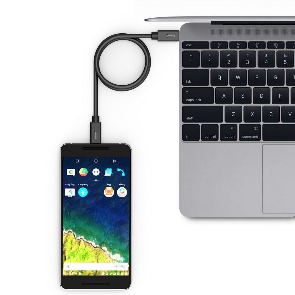 Tronsmart 3.3ft 1M USB2.0 Type C Male to Type C Male Sync&Charging Cable for Type-C Supported Devices