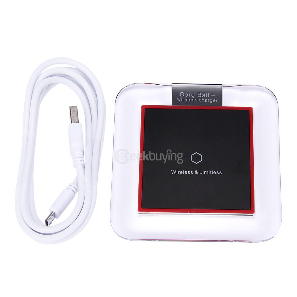 Borg Ball QI Wireless Charger Transmitter with Receiver Patch for iPhone - Black