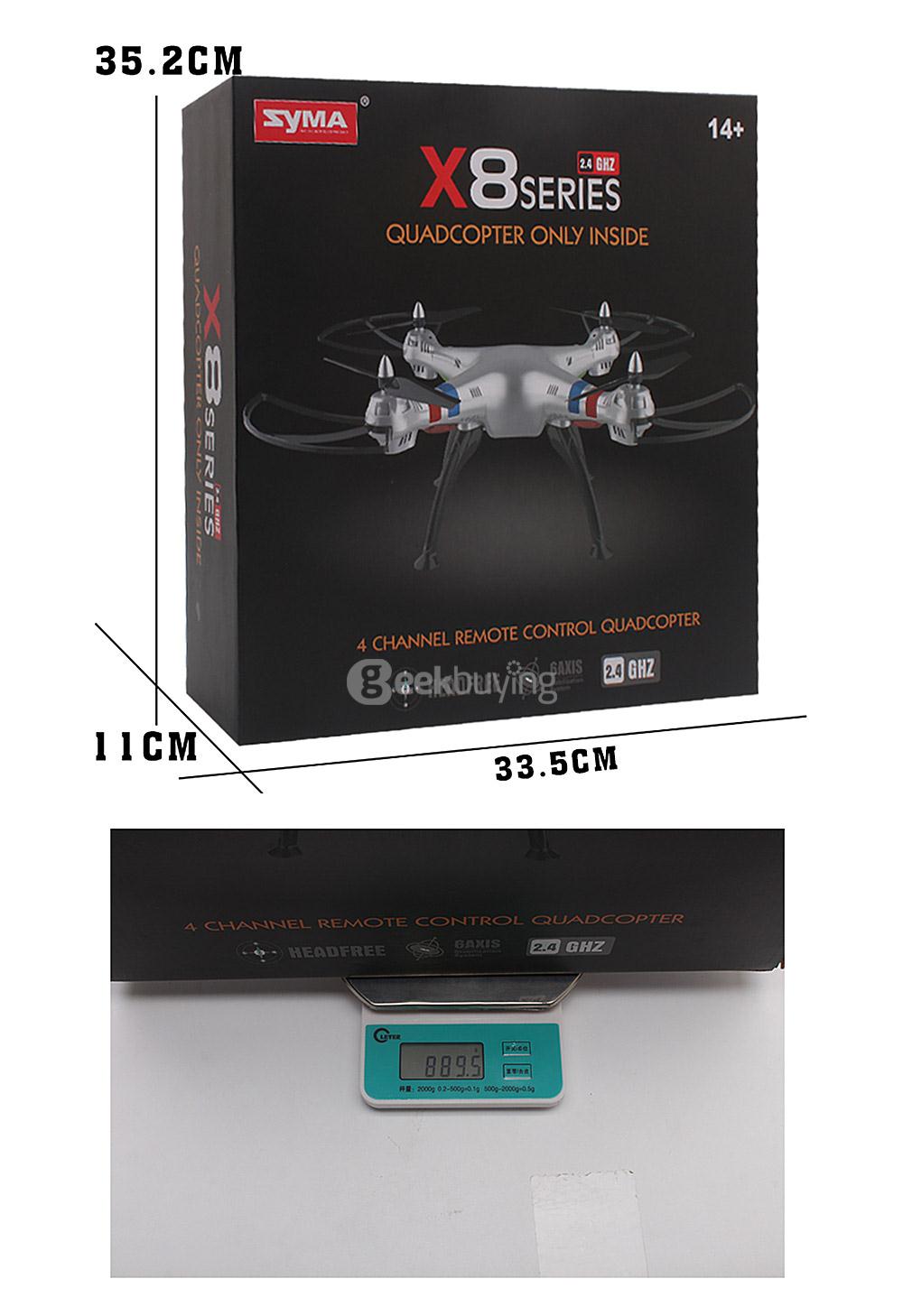 Syma X8G/X8W Headless Mode 3D Flip 2.4G 4CH 6 Axis Gryo RC Quadcopter with Camera Stand Without Transmitter - BNF