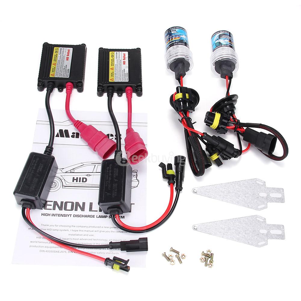 Makibes 6000K 9006 55W 12V Xenon HID Kit Car Headlight Xenon Bulb Slim Ballast - Black + Silver