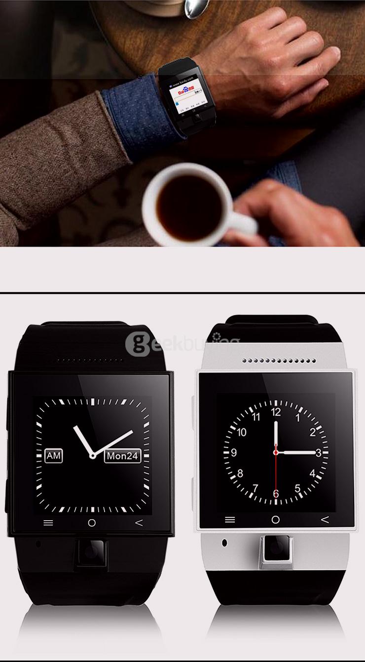 ZGPAX S55 1.54inch Android 4.4 Smartwatch Phone MTK6572 Dual Quad 1.2GHz Touch Screen Bluetooth 4.0 Camera - Black