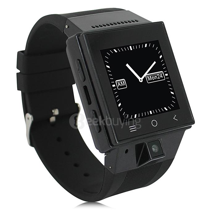 ZGPAX S55 1.54inch Android 4.4 Smartwatch Phone MTK6572 Dual Quad 1.2GHz Touch Screen Bluetooth 4.0 Camera - Black