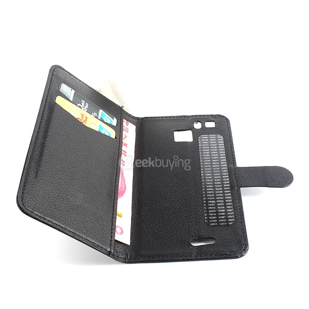Litchi Texture Protective Hard Cover Flip Stand Leather Case for Cubot S600 Smartphone - Black