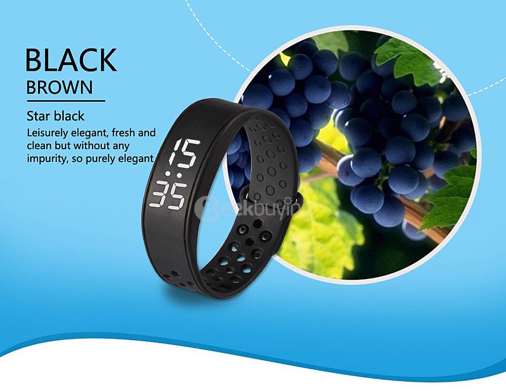 W6 Sports Smartband Time Temperature Dispaly Fitness Tracker Pedometer Sleep Monitor TPU Smart Bracelet for Windows - Black