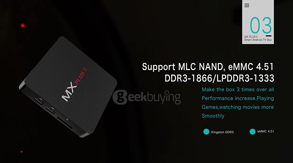 MX PLUS II RK3229 4K KODI Preinstalled TV BOX 1G/8G 4K 10bit H.265/H.264 Smart Media Player