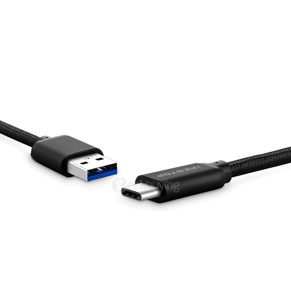 Ipegtop P0070 USB3.1 Type-C to USB3.0 Male to Male Sync Data Charging Cable 1M - Black