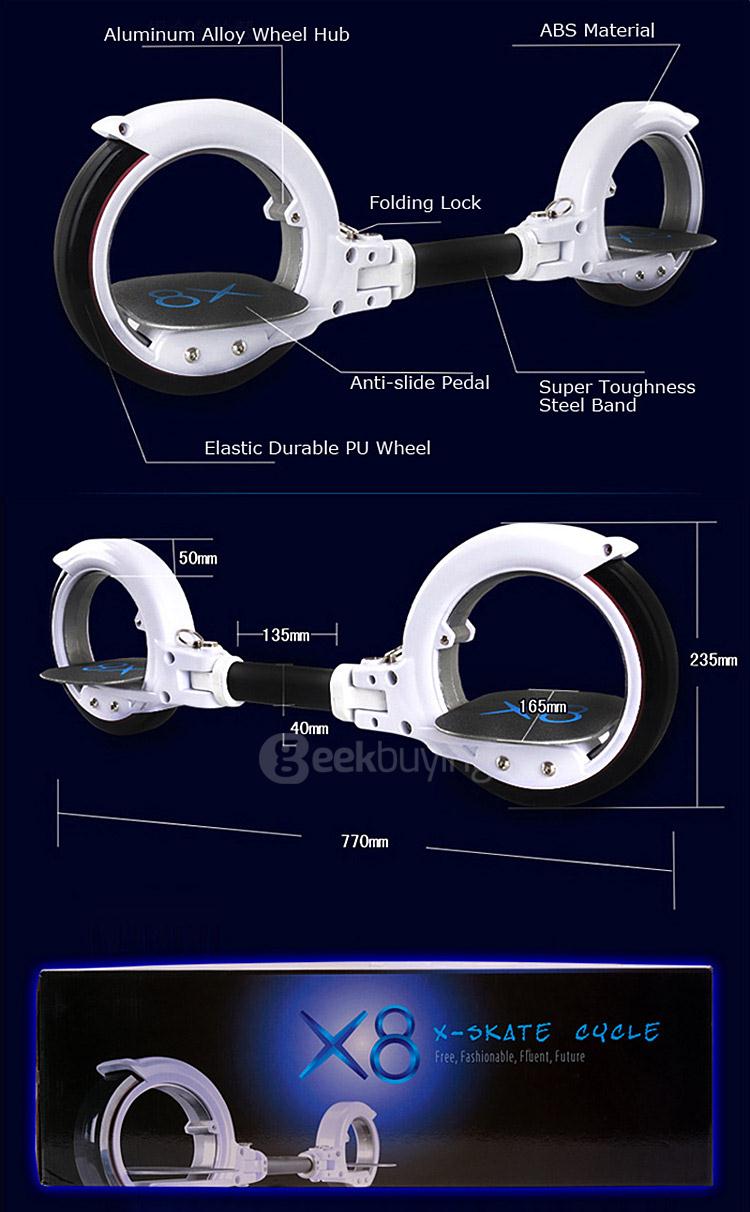 X8 Skatecycle Stylish Freerider Skatecycle Second Generation - White