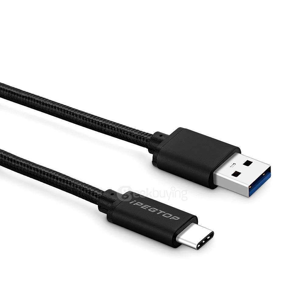 Ipegtop P0070 USB3.1 Type-C to USB3.0 Male to Male Sync Data Charging Cable 1M - Black