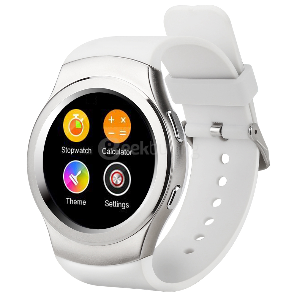 NO.1 G3 Bluetooth 4.0 Smart Watch Phone MTK2502 SIM GPRS Smartwatch Heart Rate Monitor Fitness Tracker Voice Chat Call SMS Reminder - Silver
