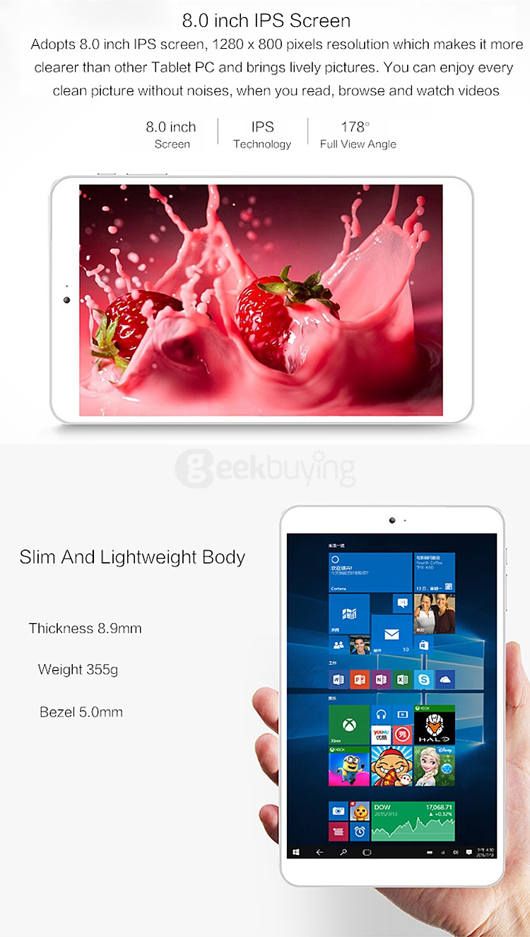 ONDA V820W CH Dual OS Windows10 + Android 5.1 2GB/32GB 8