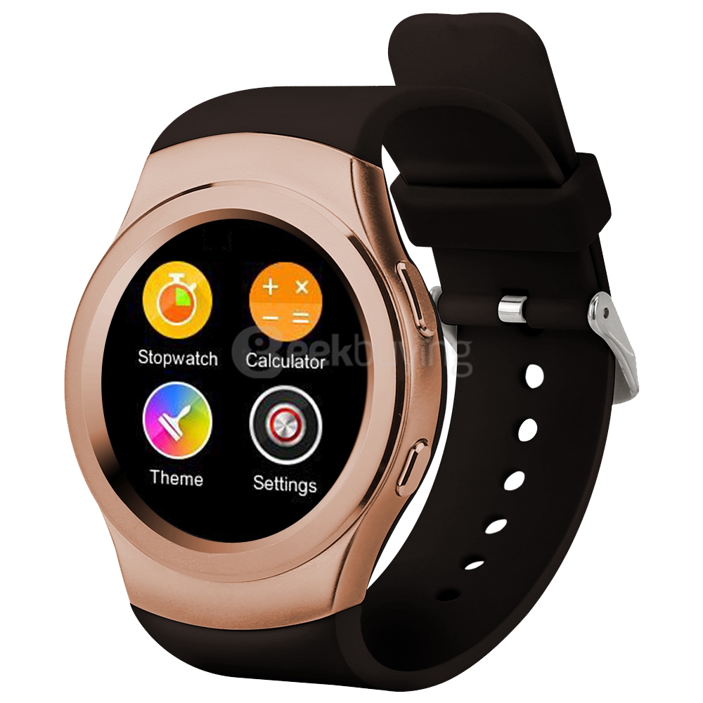 NO.1 G3 Bluetooth 4.0 Smart Watch Phone MTK2502 SIM GPRS Smartwatch Heart Rate Monitor Fitness Tracker Voice Chat Call SMS Reminder - Gold